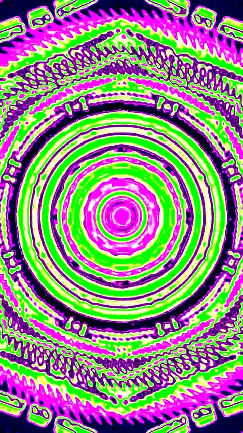 Seamless tunnel video loop displaying vibrant circular patterns in vivid sh.. Stock Footage 321263920
