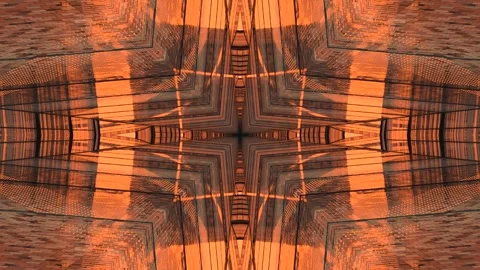 Seamless tunnel video loop with dynamic patterns in warm tones Stock Footage 319419602
