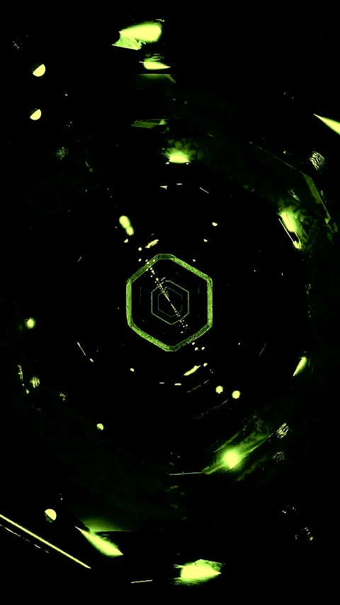 Seamless tunnel video loop with dynamic green patterns creating mesmerizing.. Video stock 321564434