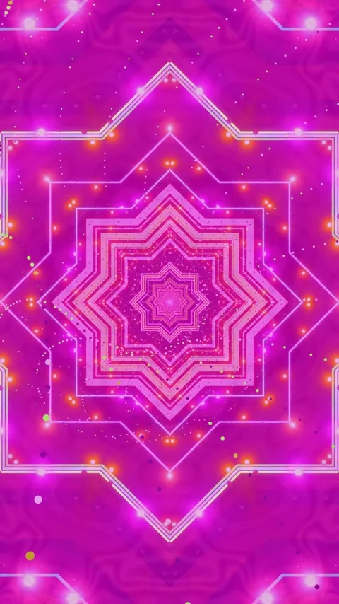 Seamless tunnel video loop featuring bright pink lights and geometric patte.. Stock Footage 321262135