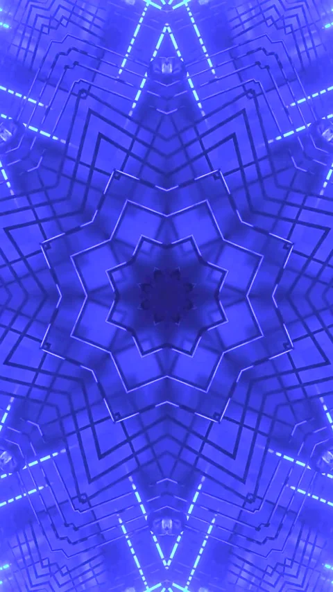 Seamless tunnel video loop featuring bold blue patterns and dynamic visuals.. Stock Footage 321263929