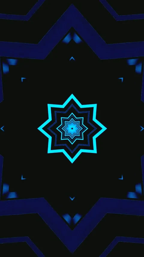 Seamless tunnel video loop featuring blue geometric patterns for dynamic sc.. Stock Footage 321266896