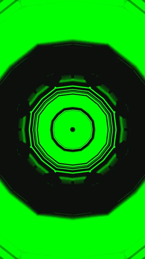 Seamless tunnel video loop featuring vibrant green geometric patterns for d.. Stock Footage 321268500