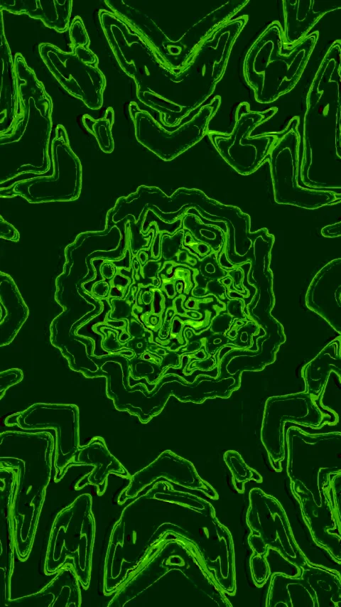 Seamless tunnel video loop featuring abstract green patterns and shapes for.. Stock Footage 321564502