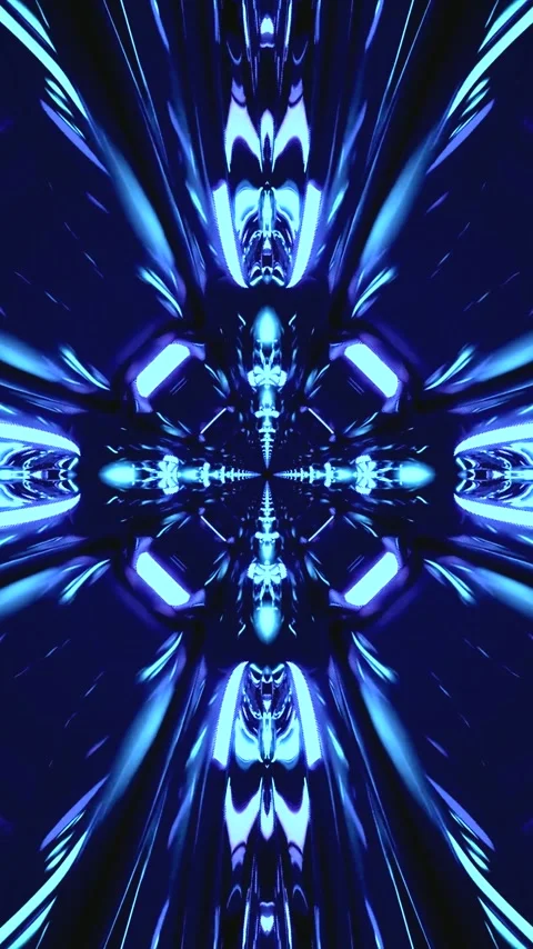 Seamless tunnel video loop featuring glowing blue lights for dynamic visual.. Stock Footage 321571295
