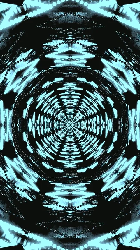 Seamless tunnel video loop featuring dynamic blue and black patterns for im.. Stock-Footage 321573461