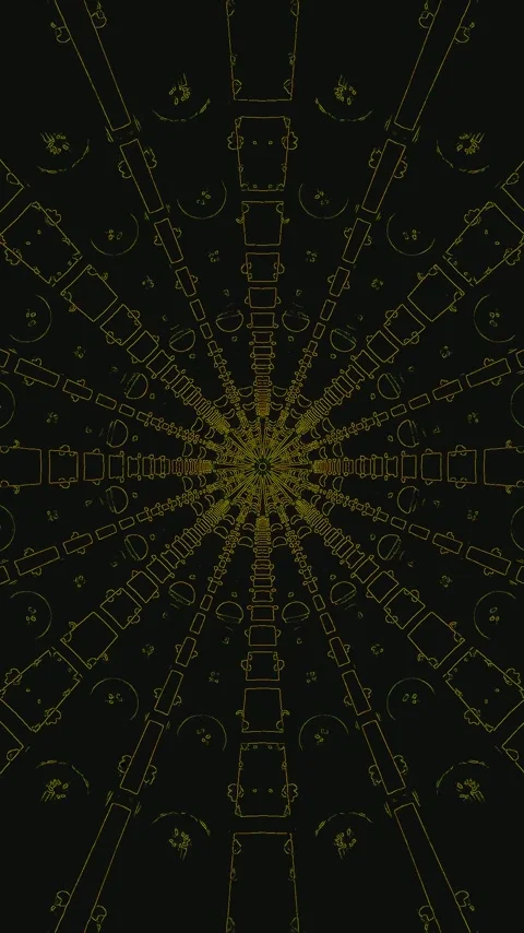 Seamless tunnel video loop with geometric patterns for visual display Stock Footage 321565245