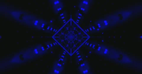 Seamless tunnel video loop with glowing blue lights for immersive screensav.. Stock Footage 318792561