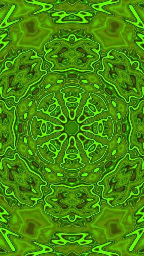 Seamless tunnel video loop in green hues with fluid patterns creating a rel.. Video stock 321564802