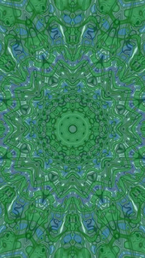 Seamless tunnel video loop with mesmerizing patterns in shades of green and.. Stock Footage 321264491