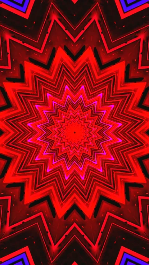 Seamless tunnel video loop presenting vibrant star patterns in red and pink.. Stock Footage 321264987
