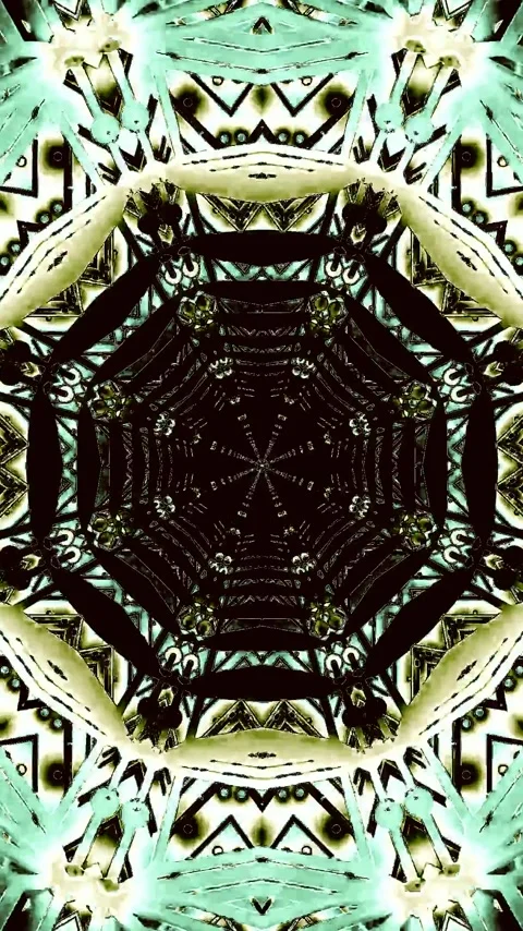 Seamless tunnel video loop presenting an abstract kaleidoscope effect for s.. Stock Footage 321568551