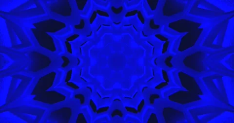 Seamless tunnel video loop screensaver with vibrant blue geometric patterns.. Stock Footage 318606168