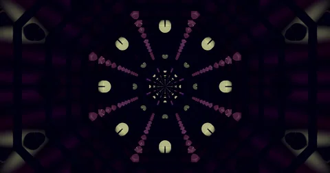 Seamless tunnel video loop screensaver with dynamic patterns and vibrant co.. Stock Footage 318682676