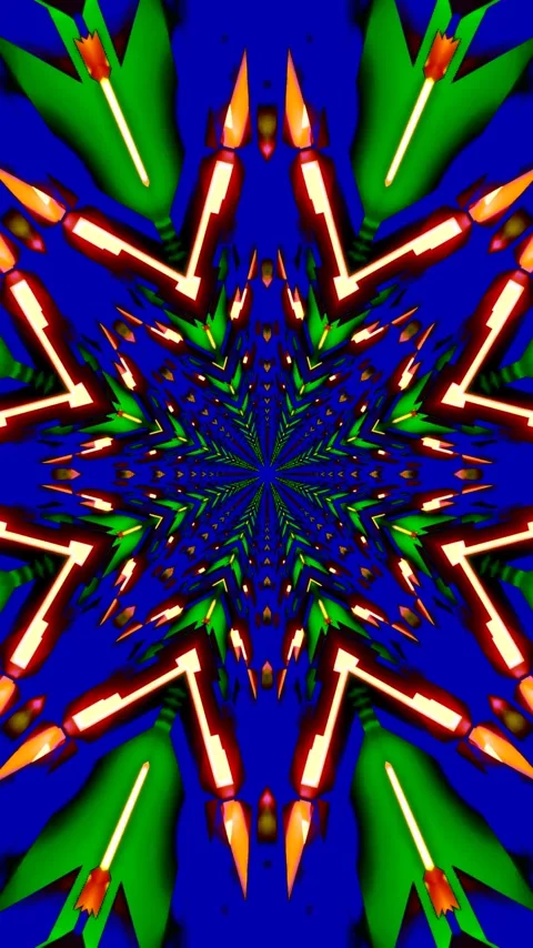 Seamless tunnel video loop screensaver with vibrant colors and geometric pa.. Stock Footage 320356437