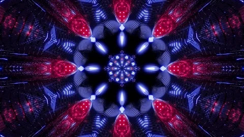 Seamless tunnel video loop screensaver with vibrant patterns and colors in .. Stock Footage 320382748