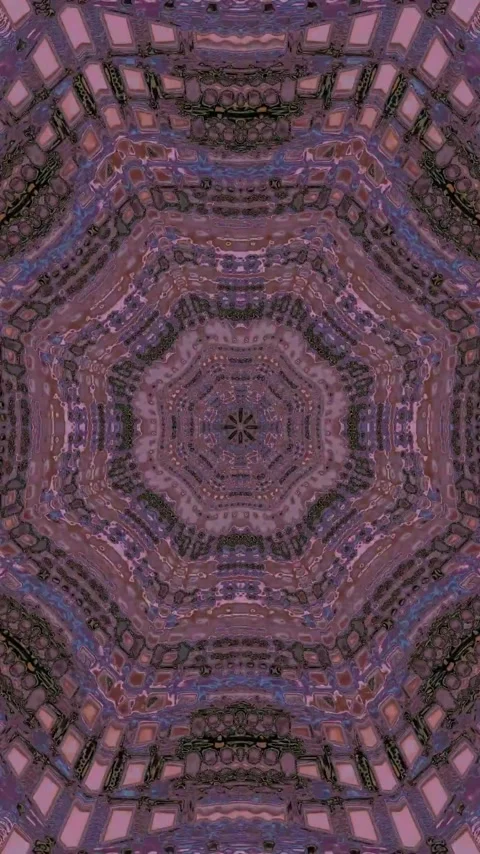 Seamless tunnel video loop screensaver with vibrant patterns and textures Stock Footage 321263534