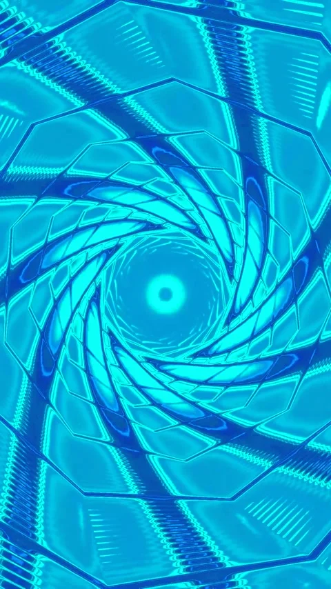 Seamless tunnel video loop screensaver features dynamic swirling blue pattern Stock Footage 321263560