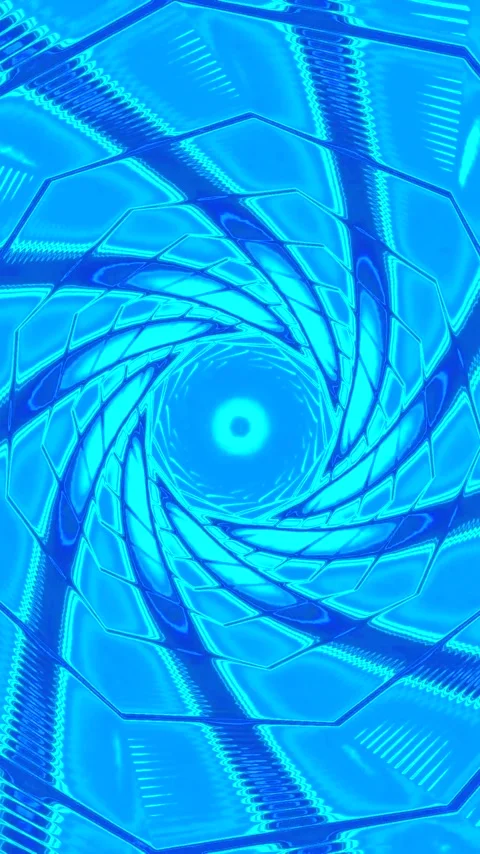 Seamless tunnel video loop screensaver featuring a vibrant blue spiral design Stock Footage 321266441