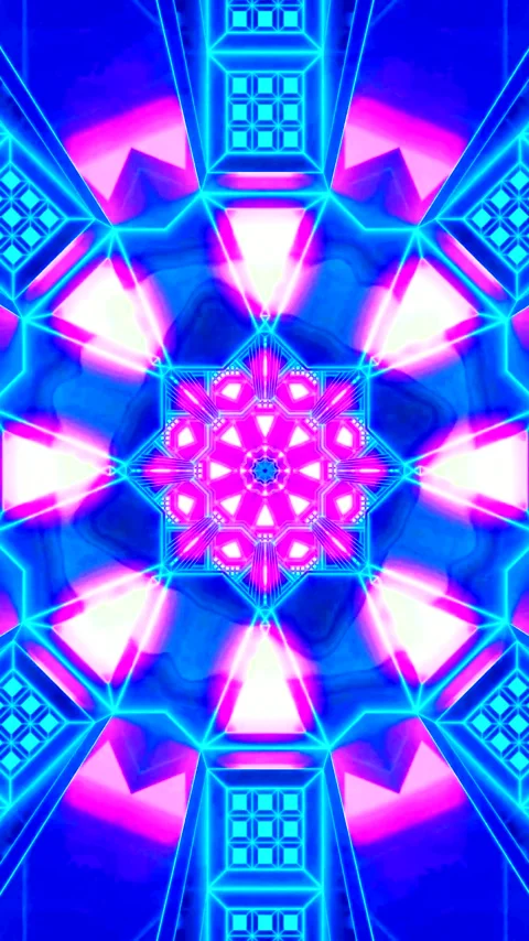 Seamless tunnel video loop screensaver with vibrant colors and geometric pa.. Stock Footage 321271363