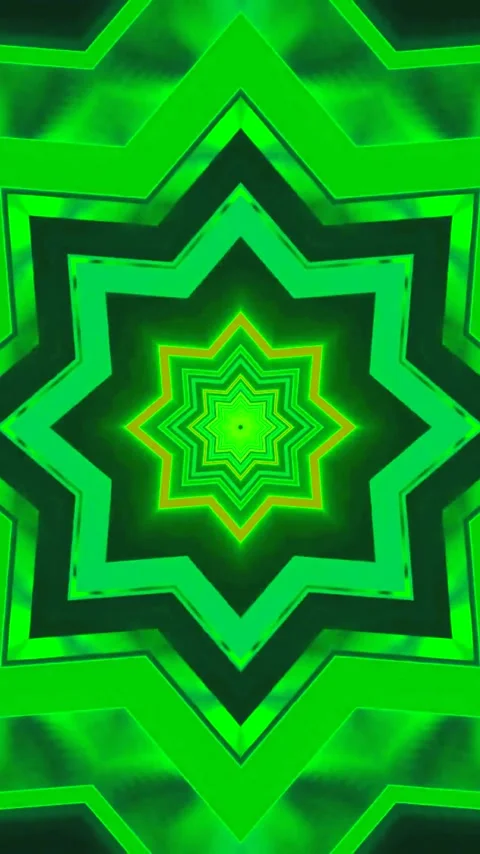 Seamless tunnel video loop screensaver featuring vibrant green patterns and.. Stock-Footage 321563161