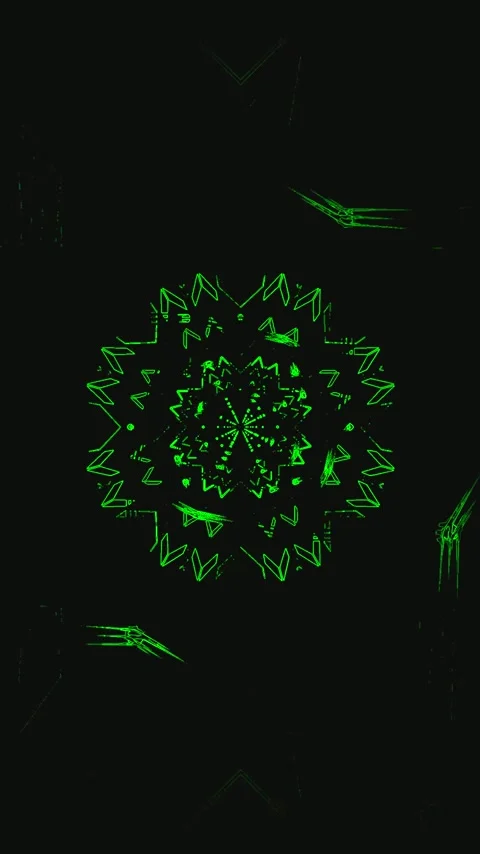 Seamless tunnel video loop screensaver showcasing vibrant green geometric p.. Stock Footage 321565416