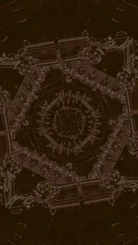 Seamless tunnel video loop screensaver featuring intricate patterns in dark.. Stock Footage 321568930