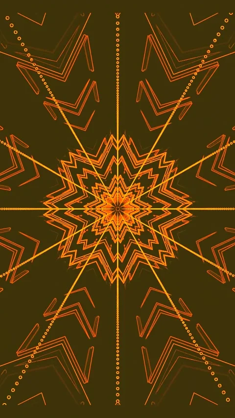 Seamless tunnel video loop screensaver with vibrant orange geometric patterns Stock Footage 321572045