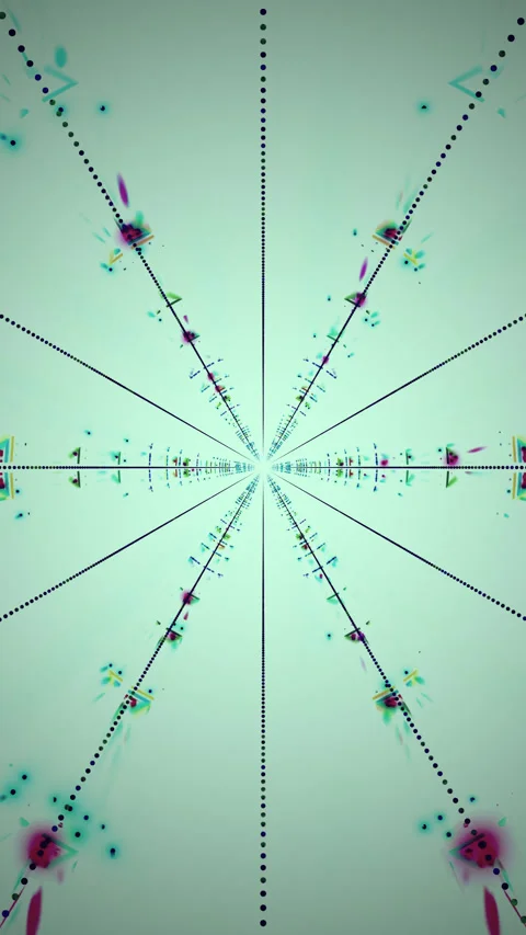 Seamless tunnel video loop screensaver with colorful geometric patterns and.. Video stock 321576041