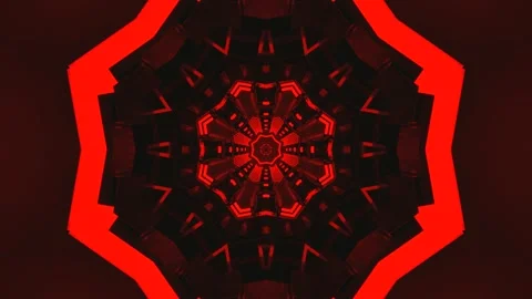 Seamless tunnel video loop showcasing vibrant patterns in a captivating red.. Stock Footage 319424952