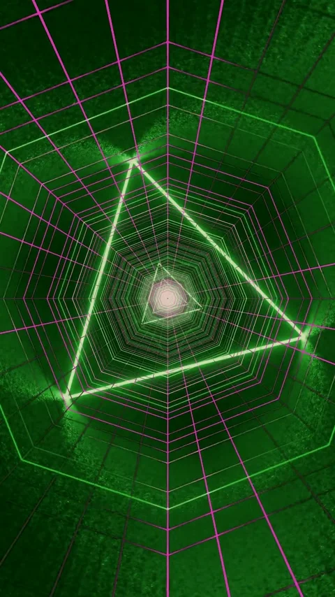 Seamless tunnel video loop showcasing vibrant geometric shapes with a futur.. Stock Footage 321569940
