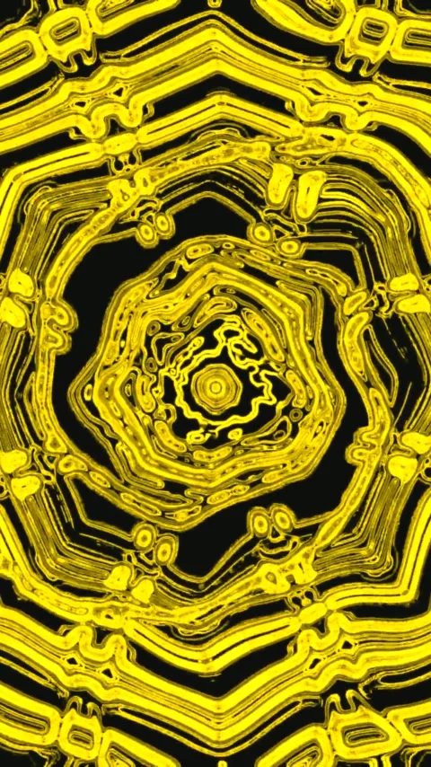Seamless tunnel video loop showcasing vibrant yellow patterns for mesmerizi.. Stock Footage 321575751