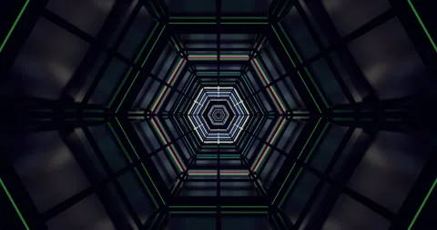 Seamless tunnel video loop with vibrant colors and geometric shapes creatin.. Stock Footage 317178885