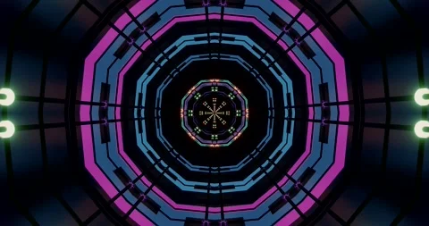 Seamless tunnel video loop with vibrant colors and dynamic patterns for imm.. Video stock 317835432