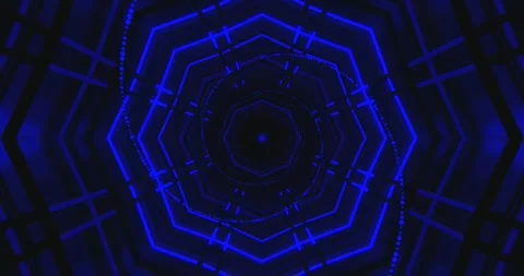 Seamless tunnel video loop in vibrant blue with dynamic patterns for mesmer.. Stock Footage 317840302