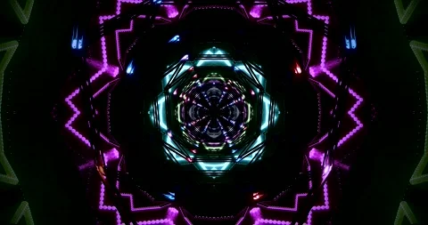 Seamless tunnel video loop with vibrant colors creating mesmerizi Stock Footage 318172363
