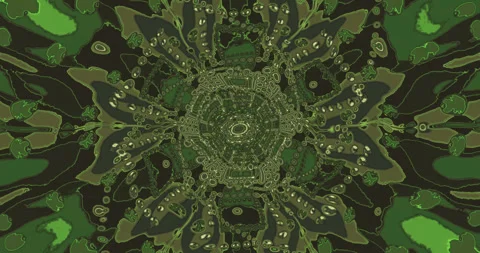 Seamless tunnel video loop with vibrant green patterns for relaxation and v.. Stock Footage 318615327