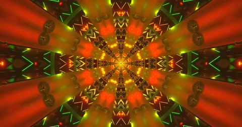 Seamless tunnel video loop with vibrant colors and dynamic patterns for imm.. Stock Footage 318790219
