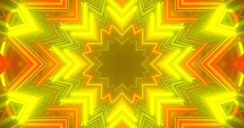 Seamless tunnel video loop with vibrant light patterns in yellow and orange.. Stock Footage 318791563