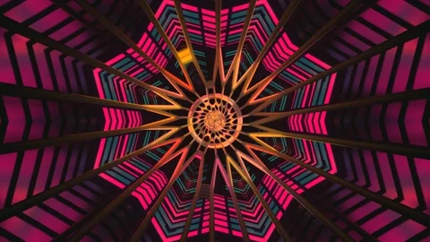 Seamless tunnel video loop with vibrant colors and dynamic patterns for imm.. Video stock 318792732