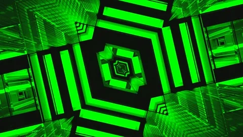 Seamless tunnel video loop with vibrant green colors, captivating viewers w.. Stock Footage 318933857