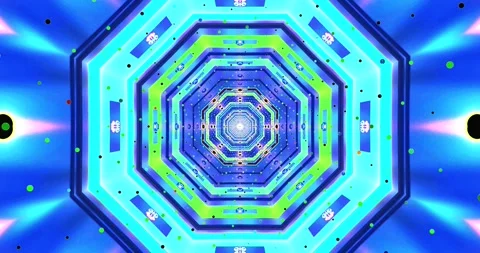 Seamless tunnel video loop with vibrant colors and dynamic patterns for mes.. Stock Footage 319069047