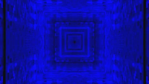 Seamless tunnel video loop with vibrant blue hues and geometric patterns cr.. Stock Footage 319417361