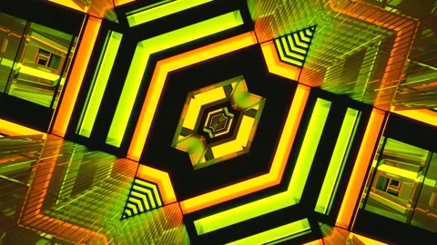 Seamless tunnel video loop with vibrant colors and geometric shapes ideal f.. Stock Footage 319419719