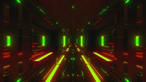 Seamless tunnel video loop with vibrant neon lights and an immersive atmosphe Stock Footage 319420167