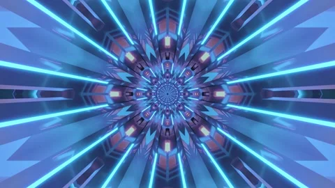 Seamless tunnel video loop with vibrant colors and hypnotic patterns Stock Footage 320055021