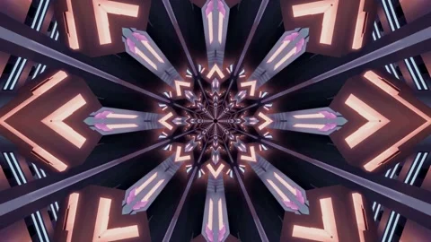 Seamless tunnel video loop with vibrant patterns and colors for ambient visua Stock Footage 320055954