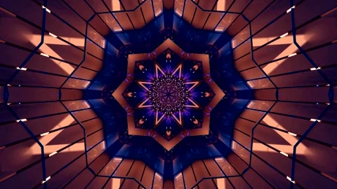 Seamless tunnel video loop with vibrant visual patterns for screensaver use Stock Footage 320202046