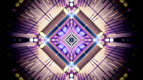 Seamless tunnel video loop with vibrant colors and geometric patterns for d.. Stock Footage 320390065