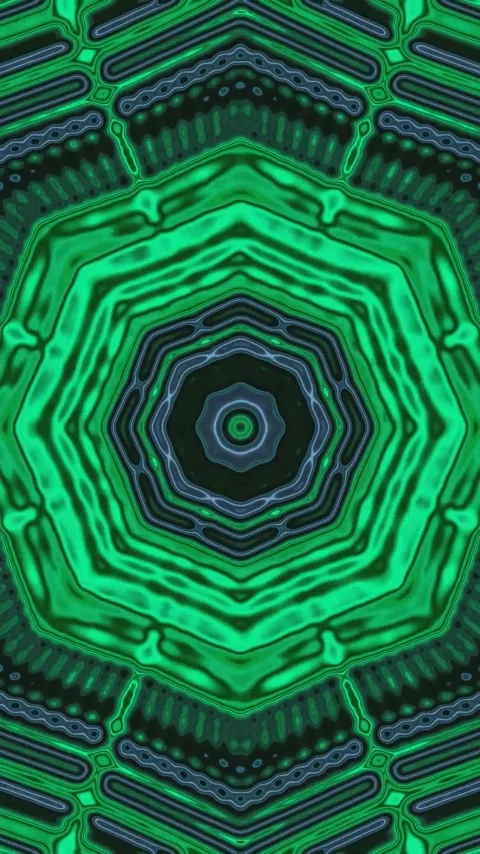 Seamless tunnel video loop with vibrant green and blue patterns creating a .. Stock Footage 321262467